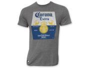 Tees Corona Extra Mens Bottle Label Pop Top T Shirt Grey Extra Large