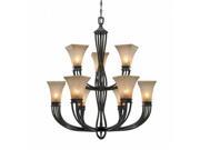 Golden Lighting 1850 9 RT Origins Roan Timber 9 Light Chandelier