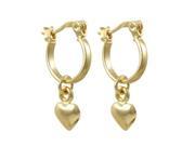Dlux Jewels Gold Filled Heart on Lever Back Earrings 0.93 in.