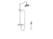 World Imports 382265 Wall Mount Exposed Shower Faucet with Hand Shower and Hot and Cold Porcelain Lever Handles Chrome