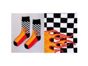 Giftcraft 410360 Mens Crew Sock Hot Heels Racing Design Black White Pack of 3
