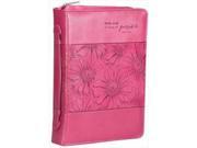 Christian Art Gifts 697111 Bible Cover With God Pink Orchid Medium Pink Luxleather