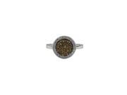Dlux Jewels 8 mm Round Sterling Silver Champaign Ring 5 in.