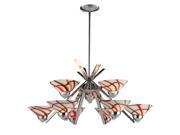Elk Lights 1476 6 3CRW 9 Light Chandelier In Polished Chrome And Creme White Glass