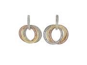 Dlux Jewels SS tri Sterling Silver Tri Color Cubic Zirconia Earrings