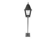 NorthLight 47 in. Traditional Black Metal Glass Paned Holiday Pillar Candle Lantern Christmas Decoration