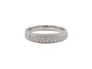 Dlux Jewels Rhodium Plated Sterling Silver Cubic Zirconia Ring Size 6