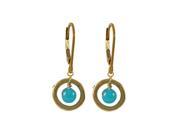 Dlux Jewels Blue 4 mm Ball Gold Plated Brass Ring with Gold Filled Lever Back Earrings 0.83 in.