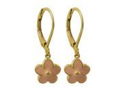 Dlux Jewels Gold Pink Flower Earrings