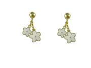Dlux Jewels Gold White Flower Earrings