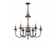 ELK Group International 32220 6 Channery Point 6 Light Chandelier Oil Rubbed Bronze Aged Cream 30 x 30 x 30 in.