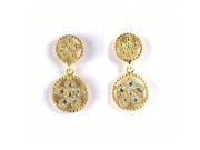 Dlux Jewels Gold Vermeil with White Cubic Zirconia Earrings