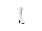 Pleaser Usa Inc PLEXO2020XW 9 Womens White Wide Width And Calf Lace Up Boot Size Size 10