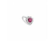 Fine Jewelry Vault UBUK1023AGCZR Created Ruby CZ Ring 925 Sterling Silver 3 CT 10 Stones