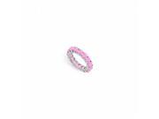 Fine Jewelry Vault UBU14WR500PS226225 Created Pink Sapphire Eternity Band 14K White Gold 5 CT TGW 16 Stones