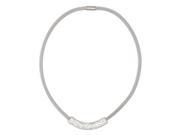 Dlux Jewels slvr wht Silver White Stainless Steel Mesh Magnet Necklace
