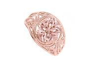 Fine Jewelry Vault UBNR81017P1410X8MG Morganite Filigree Rose Gold Engagement Ring