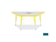 RAINBOW ACCENTS 6438JCA005 KYDZ ACTIVITY TABLE TRAPEZOID 24 in. x 48 in. 24 in. 31 in. HT GRAY TEAL