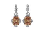 Dlux Jewels Sterling Silver Champagne Charm Earrings
