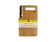 Bulk Buys OF980 4 Bamboo Cutting Board with Built In Knife 4 Piece