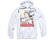 Trevco Rambo First Blood They Drew Collage Adult Pull Over Hoodie White Large