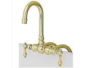 World Imports 111500 Leg Tub Filler with Metal Lever Handles Polished Brass