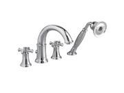 American Standard 7420921.295 Portsmouth Deck Moutned Tub Filler with Personal Shower Satin Nickel