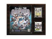 CandICollectables 1215DOLPHSGR NFL 12 x 15 in. Miami Dolphins All Time Great Photo Plaque
