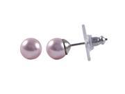 Dlux Jewels PR 7M pk 7 mm Pink Pearl Post Earrings