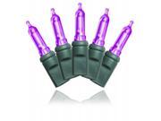 Queens of Christmas S 35T5PU 4G 35 Count Purple Decorative LED Light on Green Wire 4 in. Spacing
