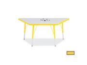 RAINBOW ACCENTS 6438JCT007 KYDZ ACTIVITY TABLE TRAPEZOID 24 in. x 48 in. 11 in. 15 in. HT GRAY YELLOW