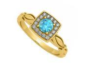 Fine Jewelry Vault UBUNR84679AGVYCZBT Awesome Blue Topaz CZ Engagement Ring 16 Stones