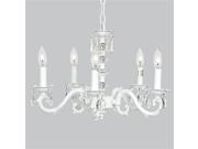Jubilee Collection 71502 Chand 5 arm Glass Turret White