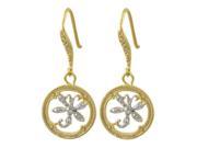 Dlux Jewels Matte Gold Plated Cubic Zirconia Earrings