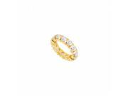 Fine Jewelry Vault UB14YR400D328 101RS7 4 CT Diamond Eternity Band in 14K Yellow Gold Third Four Wedding Anniversary Ring Size 7