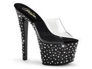 Pleaser STDANCE701_C_B 10 2.75 in. Platform Slide Shoe Black Clear Size 10