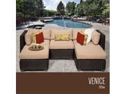 TKC Venice 5 Piece Outdoor Wicker Patio Furniture Set