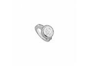 Fine Jewelry Vault UBJ3133W14CZ CZ Engagement Ring in 14K White Gold 2.50 CT TGW
