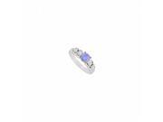 Fine Jewelry Vault UBLRBK27TT14DTZ Tanzanite Diamond Engagement Ring in 14K Two Tone White Yellow Gold 1 CT 4 Stones