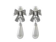 Dlux Jewels Silver Pearl Drop Earrings