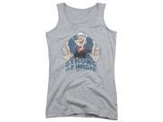 Trevco Popeye To The Finish Juniors Tank Top Athletic Heather 2X