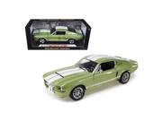 Shelby Collectibles SC186 1967 Ford Shelby Mustang GT 500 Green White Stripes 1 18 Diecast Model Car
