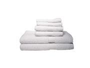 Baltic Linen Signet Ultra Absorbant 100 Percent Cotton Towel Set White 6 Piece