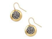 Dlux Jewels Gold Black Cubic Zirconia Earrings