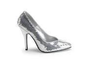 PLEASER 34392 Silver Sequin Adult Shoes Size 7