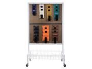 Fabrication Enterprises FAB181 2 Sided Mobile Weight Storage Cart with 22 6 in. Hooks