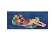 NorthLight 2 in 1 Mesh Inflatable Swimming Pool Lounger Float Green White 61 in.