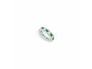 Fine Jewelry Vault UBU14WRD400CZE14125 CZ Created Emerald Eternity Band in 14K White Gold 4 CT TGW 8 Stones