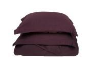 400 Thread Count Egyptian Cotton Full Queen Duvet Cover Set Solid Plum