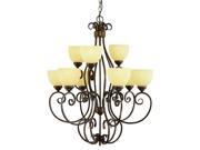 Trans Global Lighting 7218 ROB New Century 9 Light Chandelier Rubbed Oil Bronze